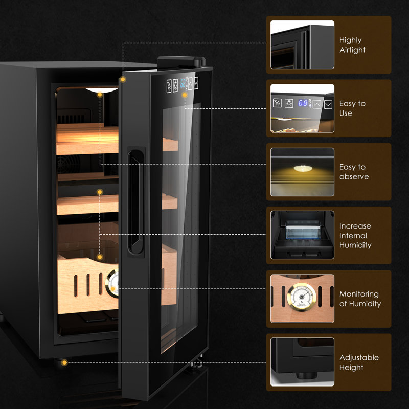 LINKEWODE 25L Electric Cigar Humidor with Cooling and Heating Function